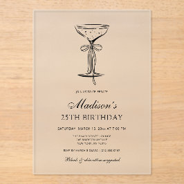 Chic Champagne Soirée Birthday Invitation Acryl Uitnodigingen