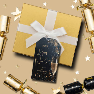 Chic Champagne Tijd Gelukkig Nieuwjaar Cadeaulabel