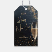 Chic Champagne Time Happy New Year Cadeaulabel (Achterkant)