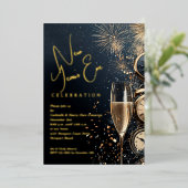 Chic Champagne Time New Year's Eve Folie Uitnodiging (Staand Voorkant)