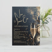 Chic Champagne Time New Year's Eve Kaart (Staand voorkant)