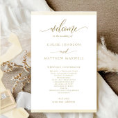 Chic Champagne Watercolor Programme de mariage cad
