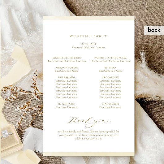 Chic Champagne Watercolor Programme de mariage cad