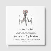 Chic Chandelier Script Wedding Guest Book Gastenboek (Voorkant)