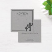 Chic Charcoal Cactus on Grey Earring Display Kaart (Bureau)