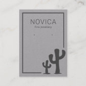Chic Charcoal Cactus on Grey Earring Display Kaart Visitekaartje (Voorkant)