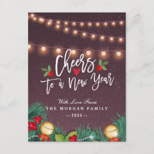 Chic Cheers aan de Foto van het Koord van het Nieu Feestdagenkaart