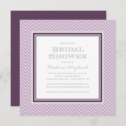 CHIC CHEVRON | BRIDAL SHOWER INVITATION KAART (Voorkant / Achterkant)