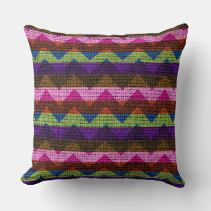 Chic Chevron Burlap Rustic #40 Kussen