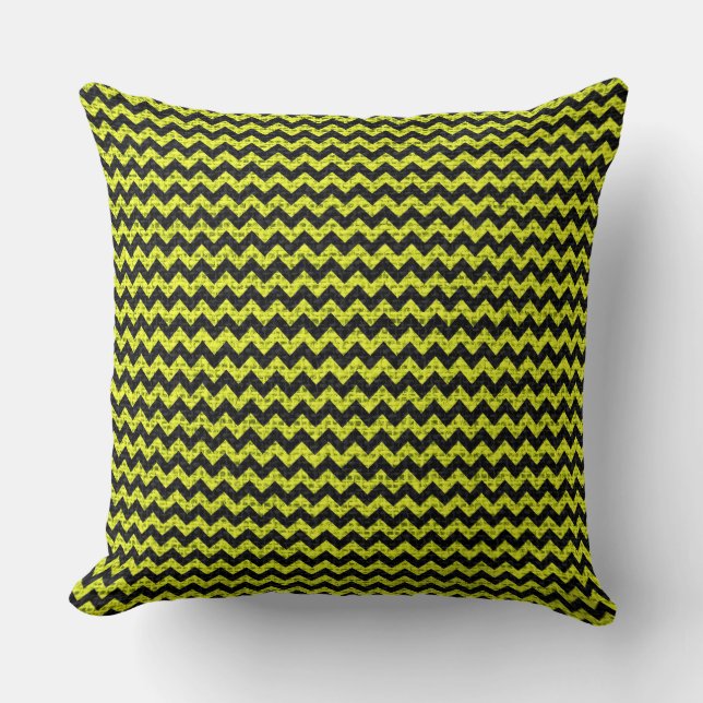 Chic Chevron Burlap Rustic #4 Kussen (Voorkant)