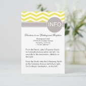 Chic Chevron Info Wedding Directions | geel Informatiekaartje (Staand voorkant)