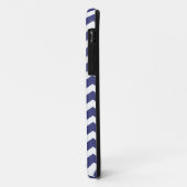 Chic Chevron iPhone Case Navy & White met Initiaal (Achterkant/links)