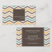 Chic Chevron Moderne Carte de visite Professionnel (Devant / Derrière)