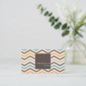 Chic Chevron Moderne Carte de visite Professionnel (Debout devant)