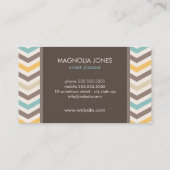 Chic Chevron Moderne Carte de visite Professionnel (Dos)