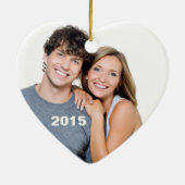 Chic Chevron Monogram | geel Keramisch Ornament (Achterkant)