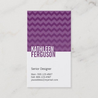 Chic chevron patroon diep paars met twee tinten st visitekaartje