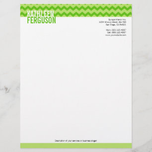 Chic chevron patroon mint groen met twee tinten st persoonlijk briefhoofd