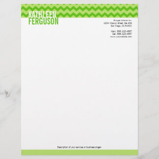 Chic chevron patroon mint groen met twee tinten st persoonlijk briefhoofd