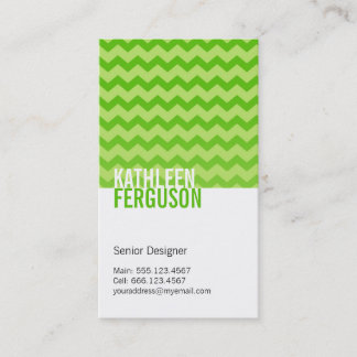 Chic chevron patroon mint groen met twee tinten st visitekaartje