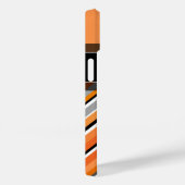 Chic Chevron Pattern Black Grey Oranje Monogram Case-Mate iPhone Case (Achterkant / Rechts)