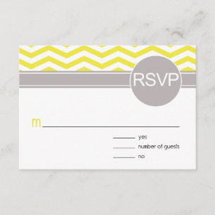 Chic Chevron RSVP   geel
