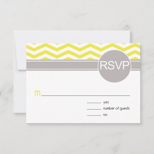 Chic Chevron RSVP | jaune (Devant)