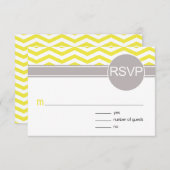 Chic Chevron RSVP | jaune (Devant / Derrière)