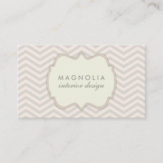 Chic Chevron Vintage Carte de visite professionnel (Devant)