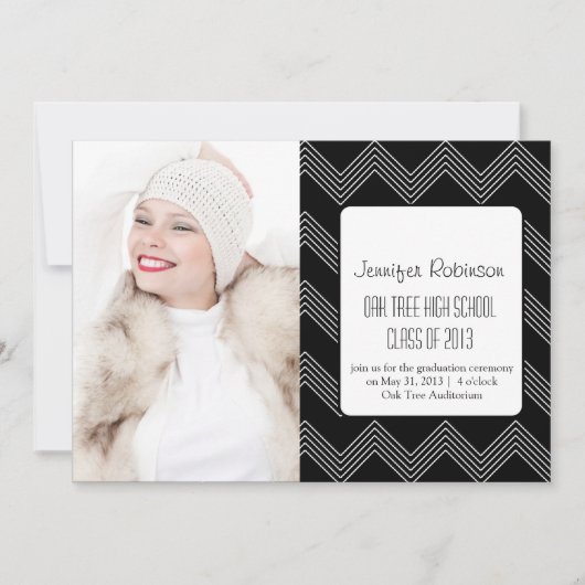 Chic Chevron Zigzag 2e Faire-part (Devant)