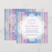 Chic Chic Bois Et Dentelle Faire-part de mariage (Devant / Derrière)