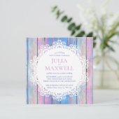Chic Chic Bois Et Dentelle Faire-part de mariage (Debout devant)