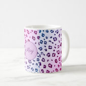 Chic chic leopard design personnalisé tasse à café (Devant droit)