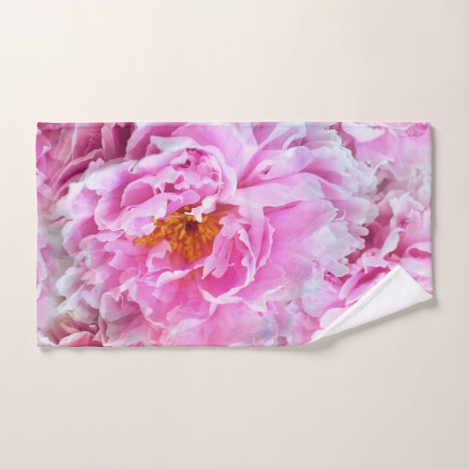 Chic Chic Pink Pastel Peonies roses (Serviette à main)