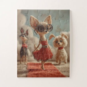 Chic Chihuahua Fashionista Jigsaw puzzel