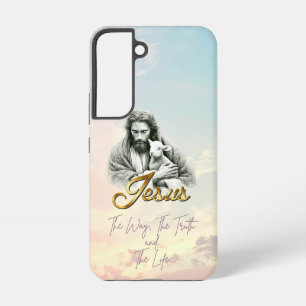 Chic Christelijke Pastel Hemel Jezus Lam Gouden Sc Samsung Galaxy Hoesje