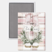 Chic Christmas Blush Pink Legs Laarzen Magneet (Voorkant / Achterkant)