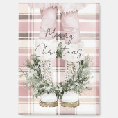 Chic Christmas Blush Pink Legs Laarzen Magneet (Voorkant)