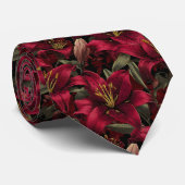Chic Christmas Gift For Him Lilies Floral Stropdas (Opgerold)