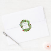 Chic Christmas Greenery Dank u bruiloft Sticker (Envelop)