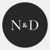 CHIC CIRCLE BRUILOFT Envelop Verzegeling Ronde Sticker (Voorkant)