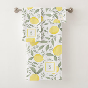 Chic citron Vintage et monogramme Feuille