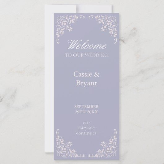 Chic Clair violet élégant Programme de mariage fro (Devant)