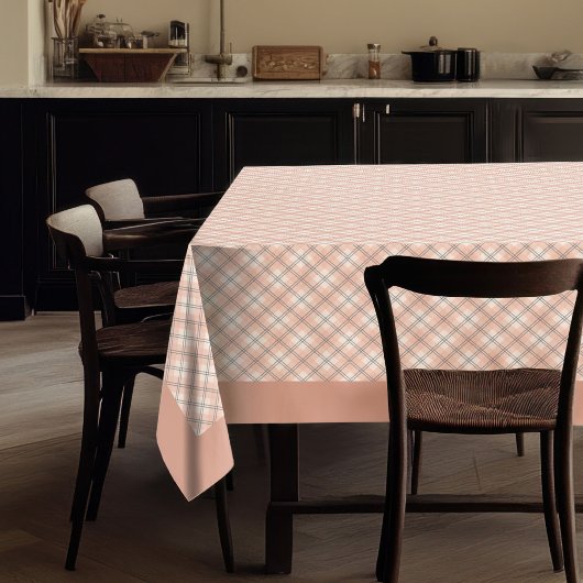 Chic Classic Coral Grey Check Nappe pour Accueil
