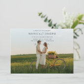 Chic Classic Elegant Fotohuwelijk Kaart (Staand voorkant)