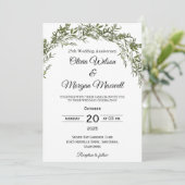 Chic Classic Greenery Wedding Jubileum Kaart (Staand voorkant)