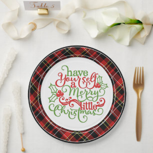 Chic Classic Red Black Yellow White Tartanpatroonp Papieren Bordje