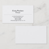 Chic Classical Black White Manager Visitekaartje (Voorkant / Achterkant)