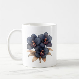 Chic classique orchidée noire tasse de café