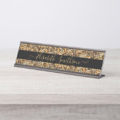 Chic Classy Elegant Custom Professional Floral Bureau Naambordje (Voorkant)